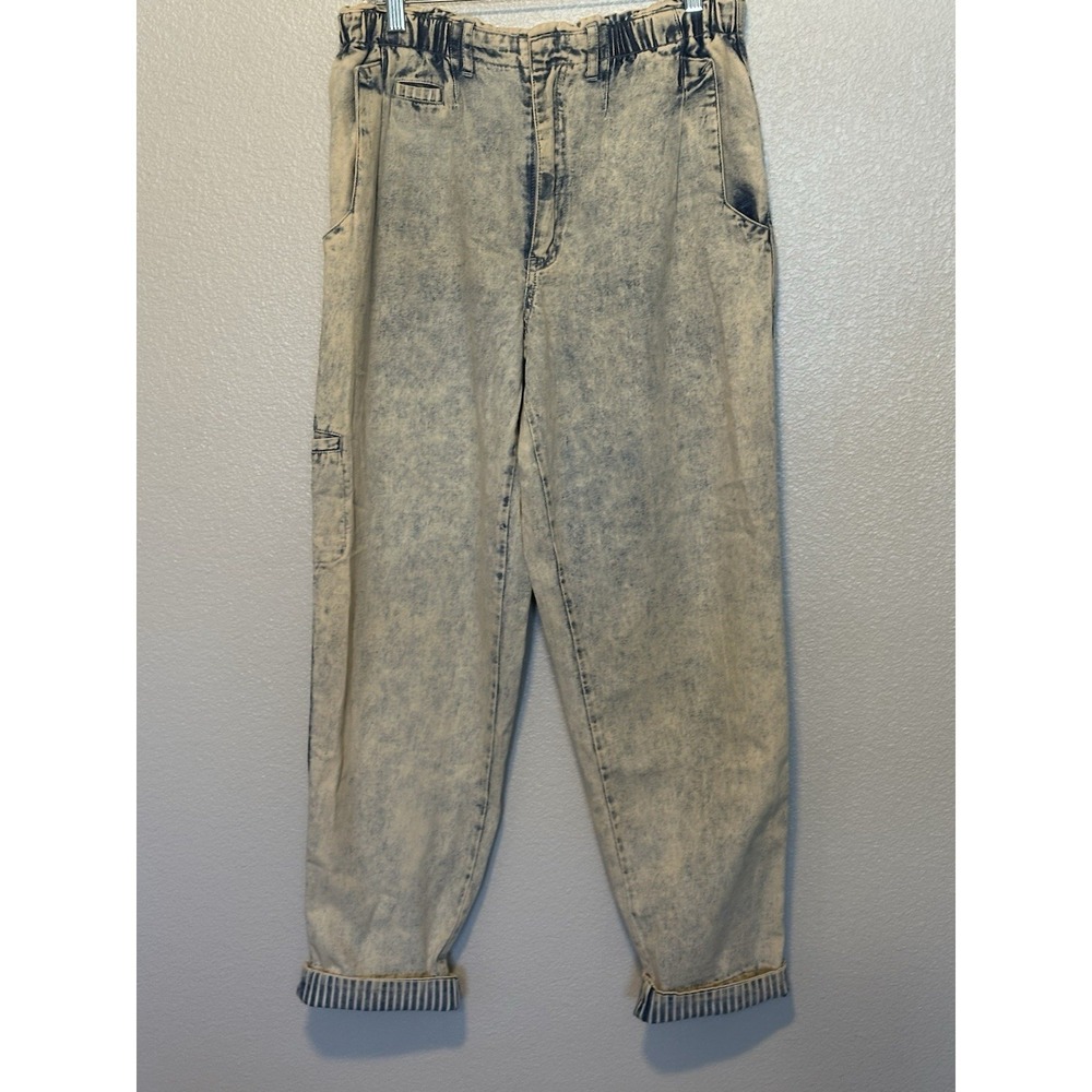 Vintage 80s Zeppelin Acid Wash High Waisted Baggy Parachute Jeans Men's sz.32 M